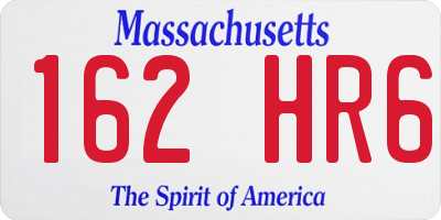 MA license plate 162HR6