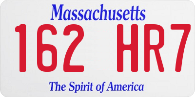 MA license plate 162HR7