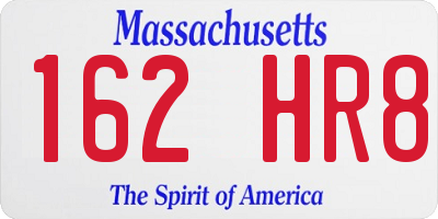 MA license plate 162HR8