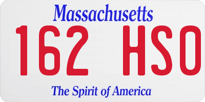 MA license plate 162HS0