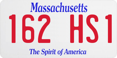MA license plate 162HS1
