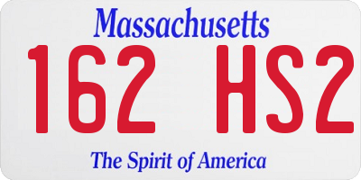 MA license plate 162HS2