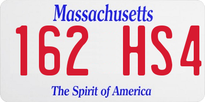 MA license plate 162HS4