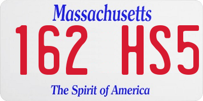 MA license plate 162HS5