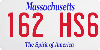 MA license plate 162HS6
