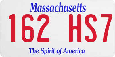 MA license plate 162HS7