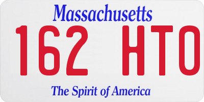 MA license plate 162HT0