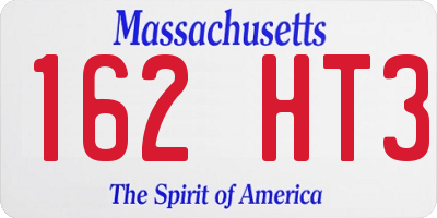 MA license plate 162HT3