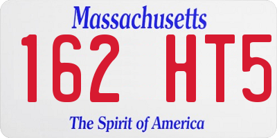 MA license plate 162HT5