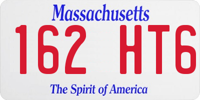 MA license plate 162HT6