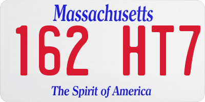 MA license plate 162HT7