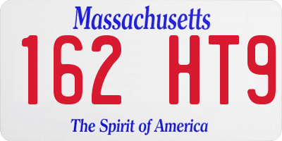 MA license plate 162HT9
