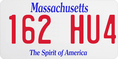 MA license plate 162HU4
