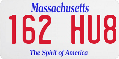 MA license plate 162HU8