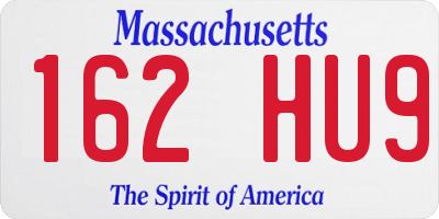 MA license plate 162HU9