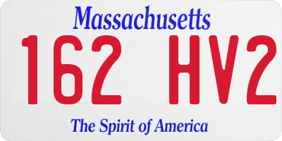 MA license plate 162HV2