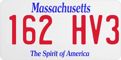 MA license plate 162HV3