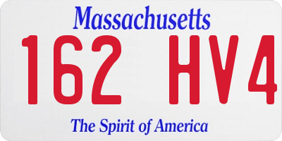 MA license plate 162HV4