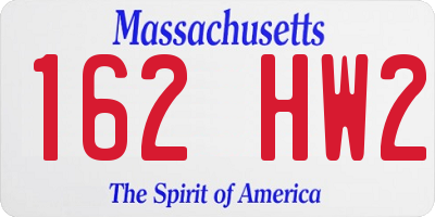 MA license plate 162HW2