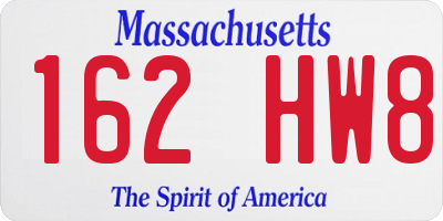 MA license plate 162HW8