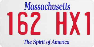 MA license plate 162HX1