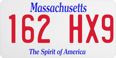 MA license plate 162HX9