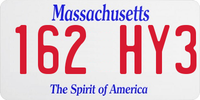 MA license plate 162HY3