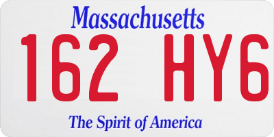 MA license plate 162HY6
