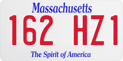 MA license plate 162HZ1