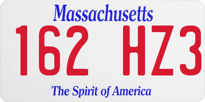 MA license plate 162HZ3