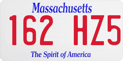 MA license plate 162HZ5
