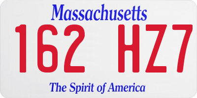 MA license plate 162HZ7