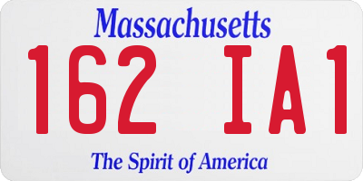 MA license plate 162IA1
