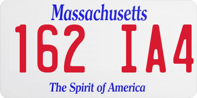 MA license plate 162IA4