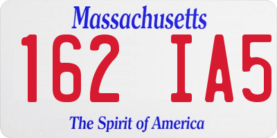 MA license plate 162IA5