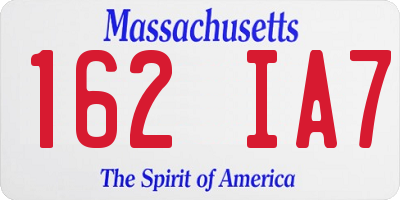 MA license plate 162IA7