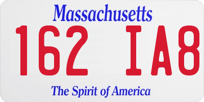 MA license plate 162IA8
