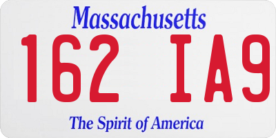 MA license plate 162IA9