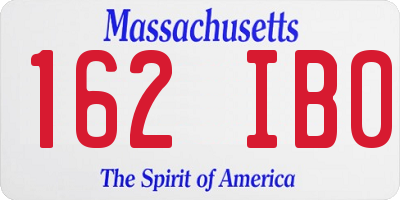 MA license plate 162IB0