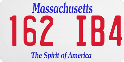 MA license plate 162IB4