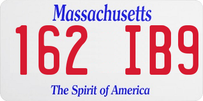 MA license plate 162IB9