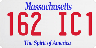 MA license plate 162IC1