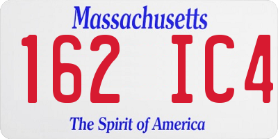 MA license plate 162IC4