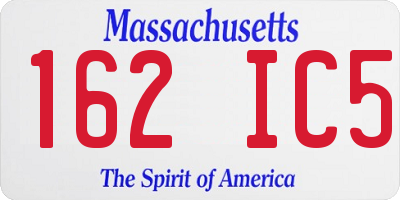 MA license plate 162IC5
