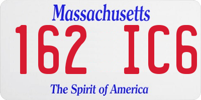 MA license plate 162IC6