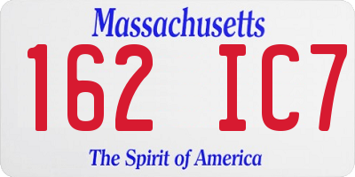 MA license plate 162IC7