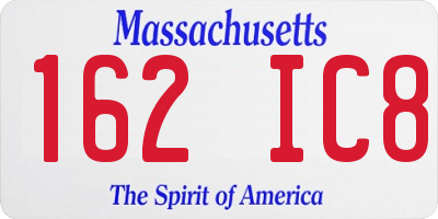 MA license plate 162IC8