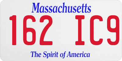 MA license plate 162IC9