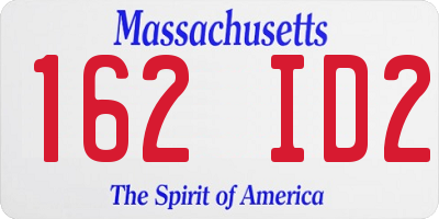 MA license plate 162ID2