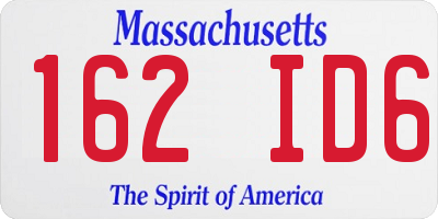 MA license plate 162ID6